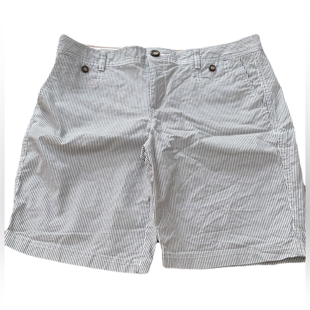 Striped Gray/light blue and White Striped Dress Shorts